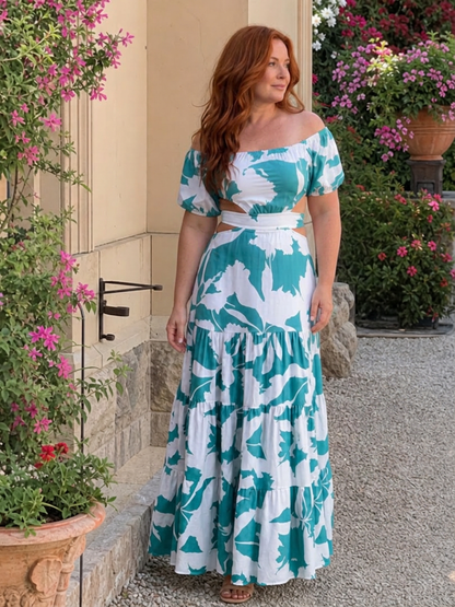 Cassia | Robe Maxi Découpée Épaules Dénudées