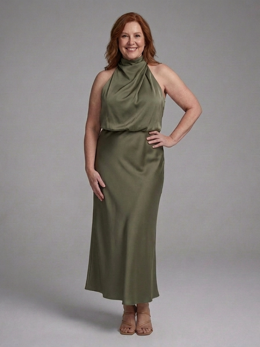 Eilwen | Robe Midi avec Décolleté Halter