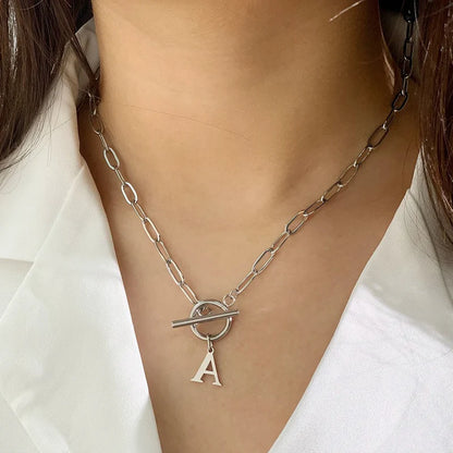 Collier Initiale Maille Trombone