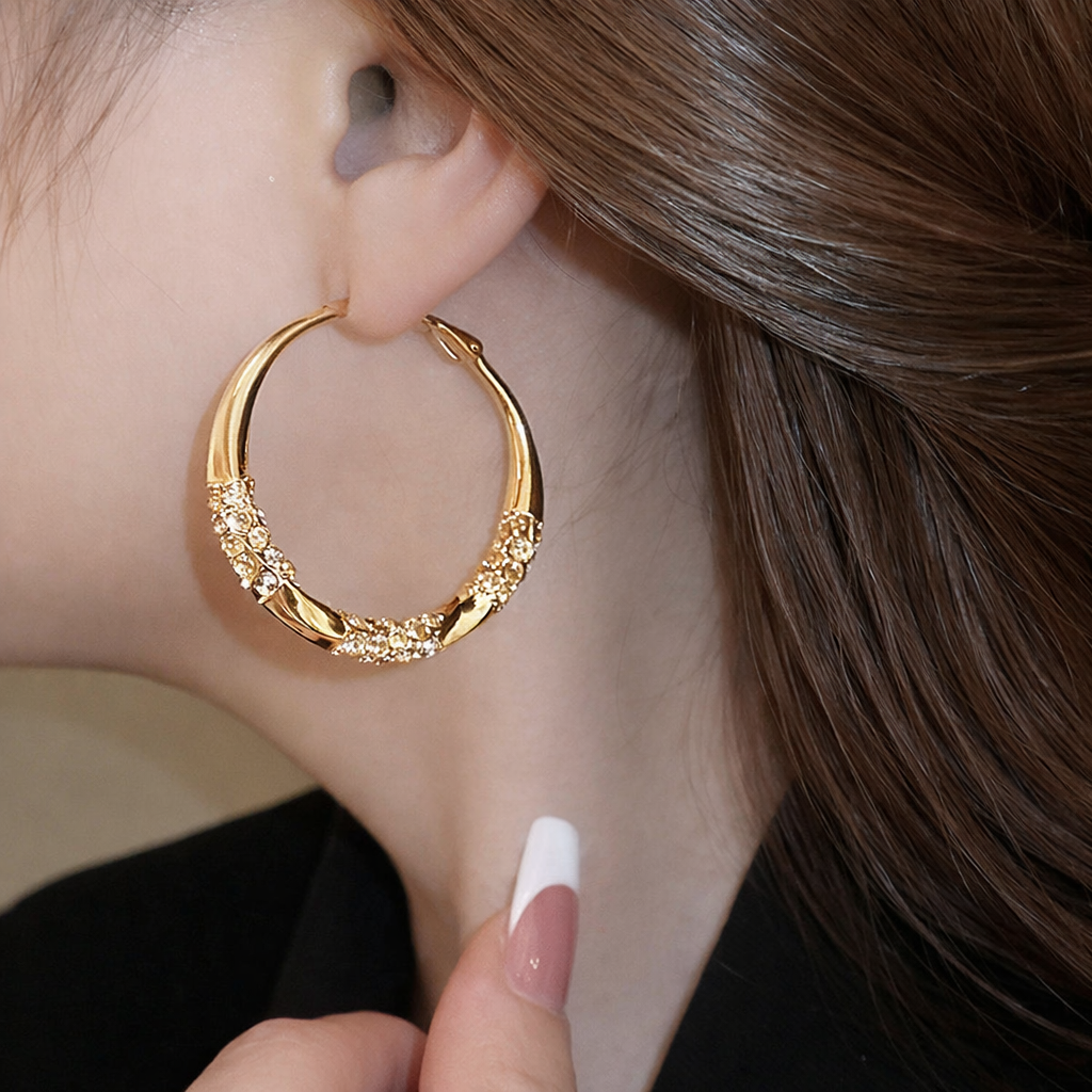 Boucles d’oreilles zirconia dorées