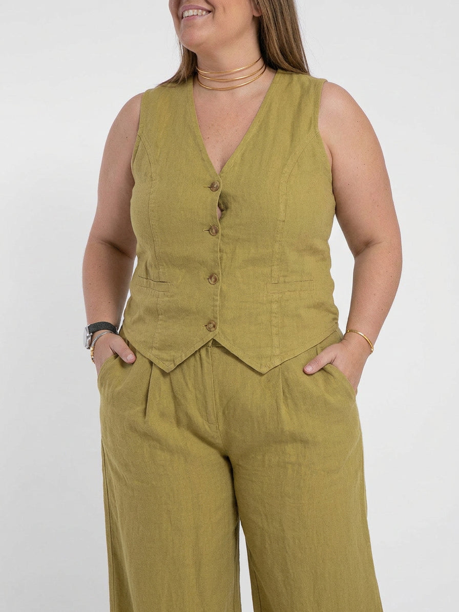 Seraphina – Ensemble Coordonné Élégant Deux Pièces Avec Gilet & Pantalon Large