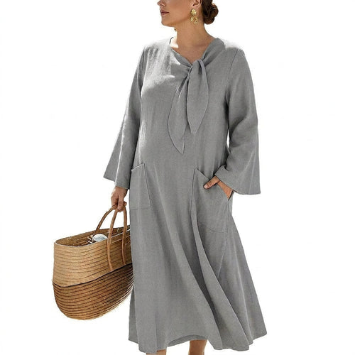 Robe A-Line Unie Mirabel : Élégance Décontractée Sans Effort