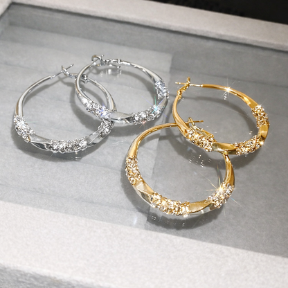 Boucles d’oreilles zirconia dorées