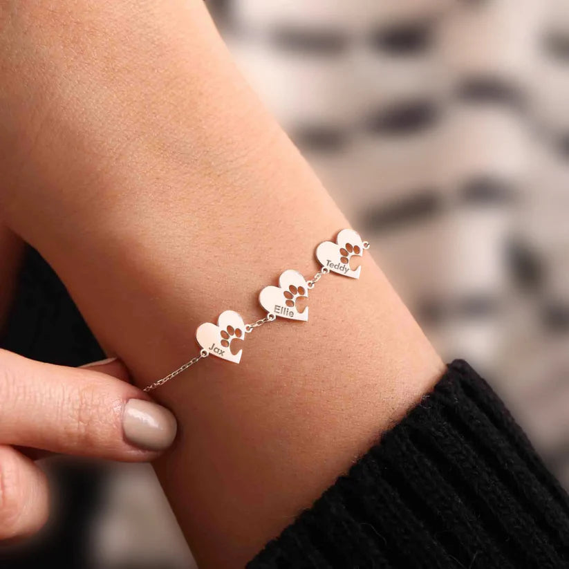 Bracelet cœur empreinte personnalisé