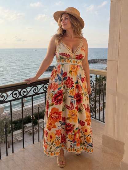 Calla | Robe Midi Sans Manches Taille Empire