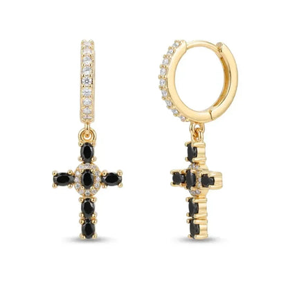 Boucles d’Oreilles Croix Colorées