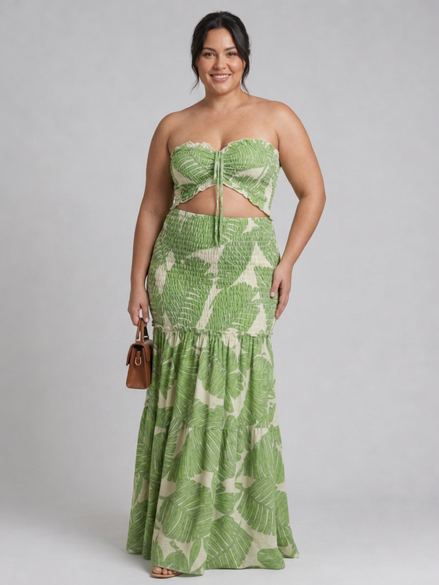 Edith | Ensemble de Robe Maxi Imprimée Sans Manches