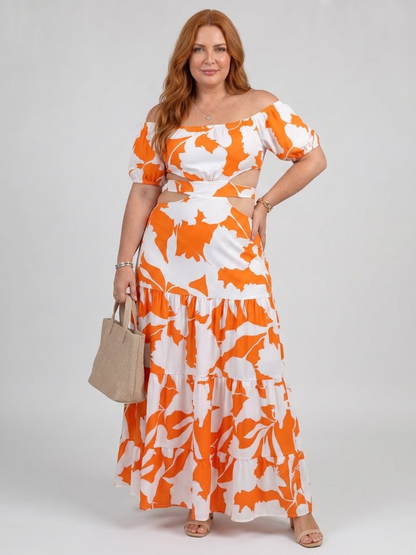 Cassia | Robe Maxi Découpée Épaules Dénudées