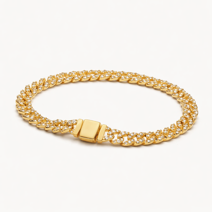 Bracelet Maille Cubaine Pavée Pandora