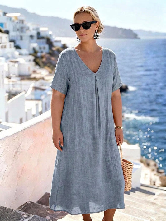 Robe V-Neck Dahlia : Élégance Quotidienne Sans Effort