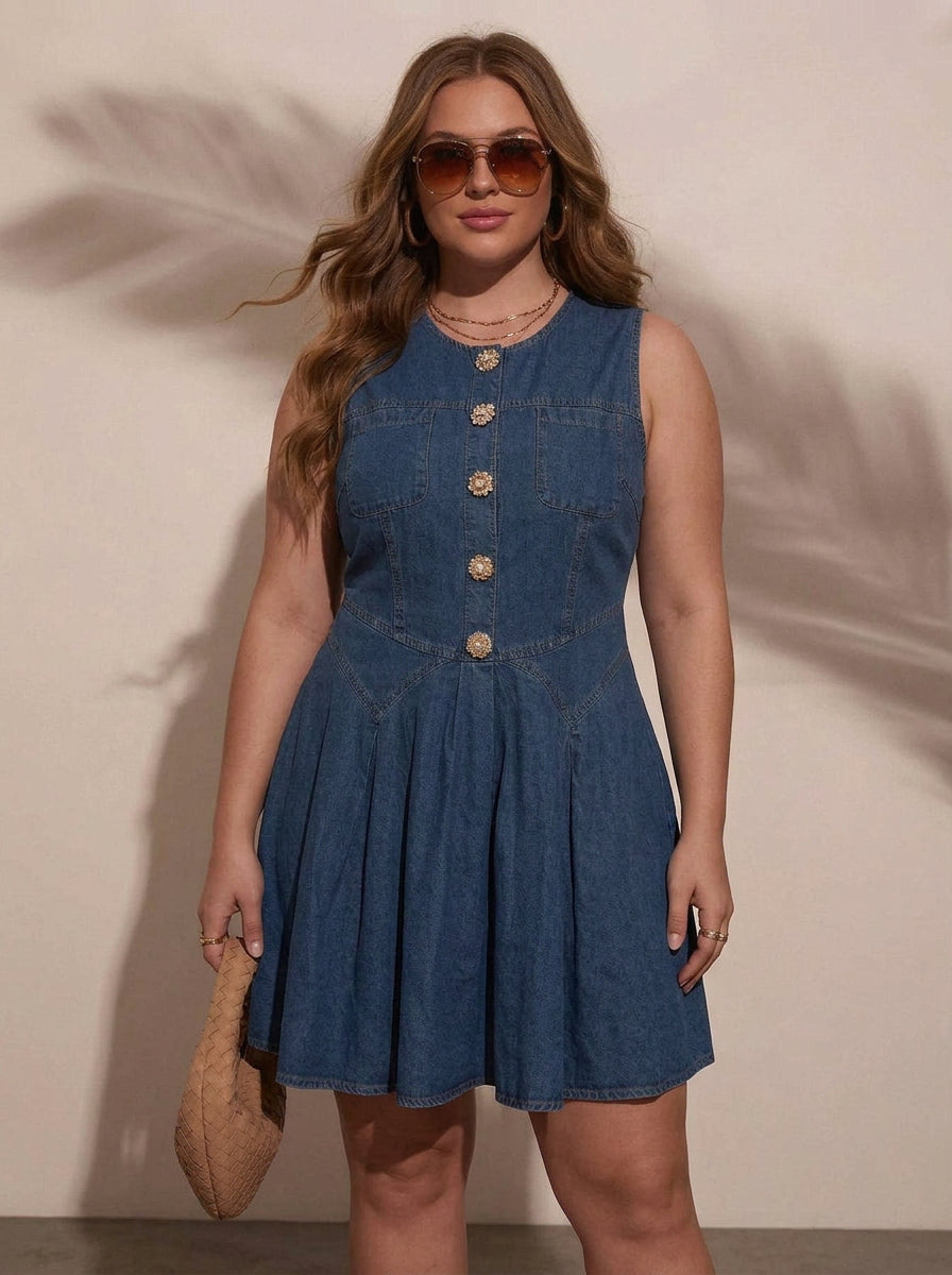 Robe en Jean Sans Manches Astrid
