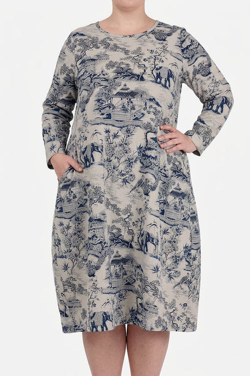 Odette - Robe Imprimée en Porcelaine