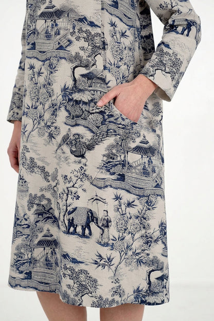 Odette - Robe Imprimée en Porcelaine