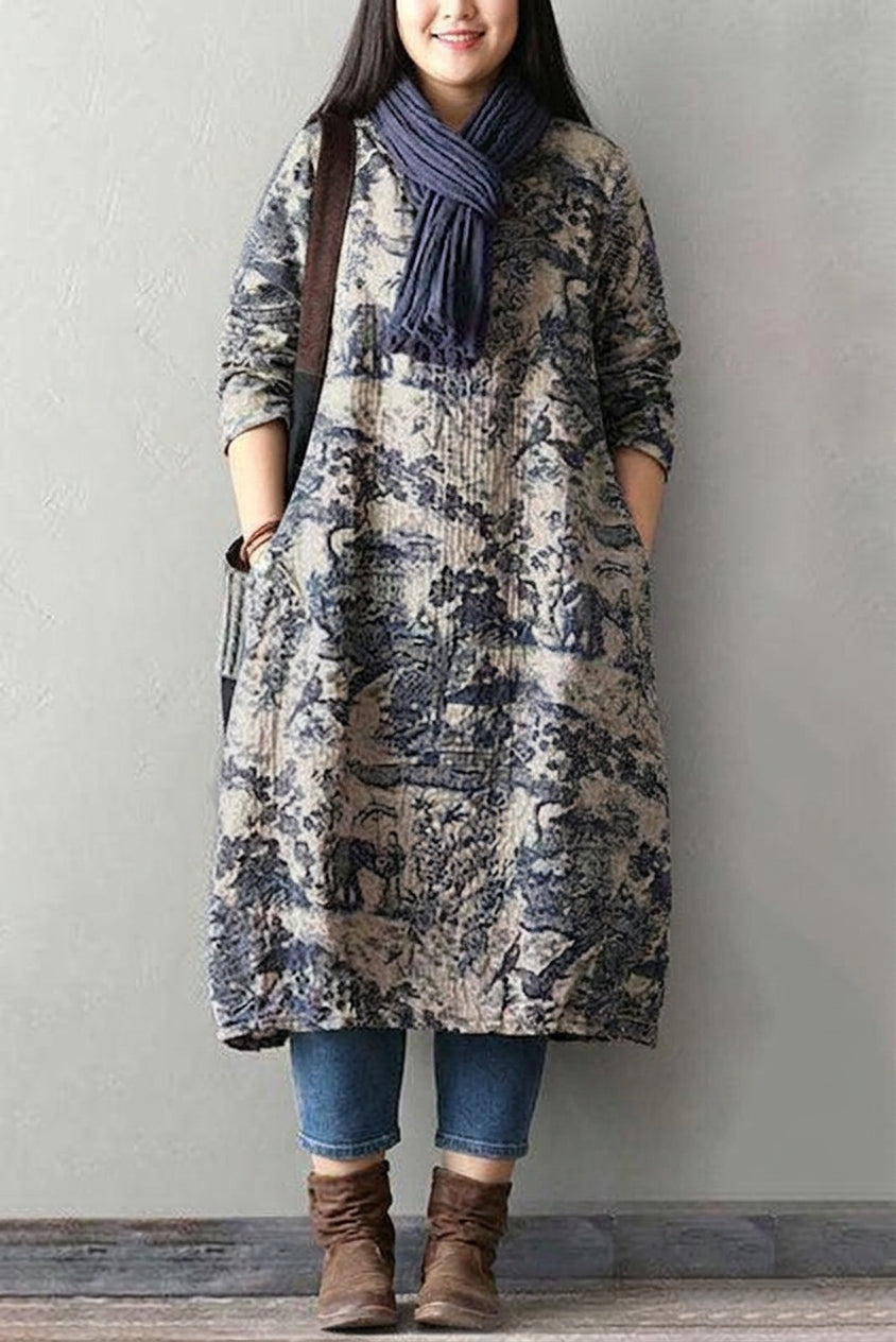 Odette - Robe Imprimée en Porcelaine