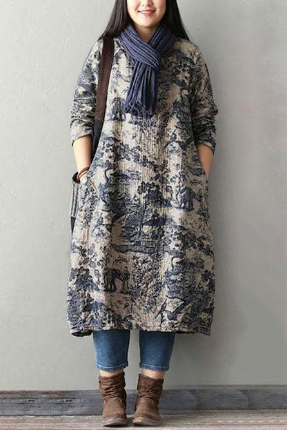 Odette - Robe Imprimée en Porcelaine