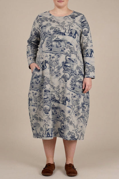 Odette - Robe Imprimée en Porcelaine