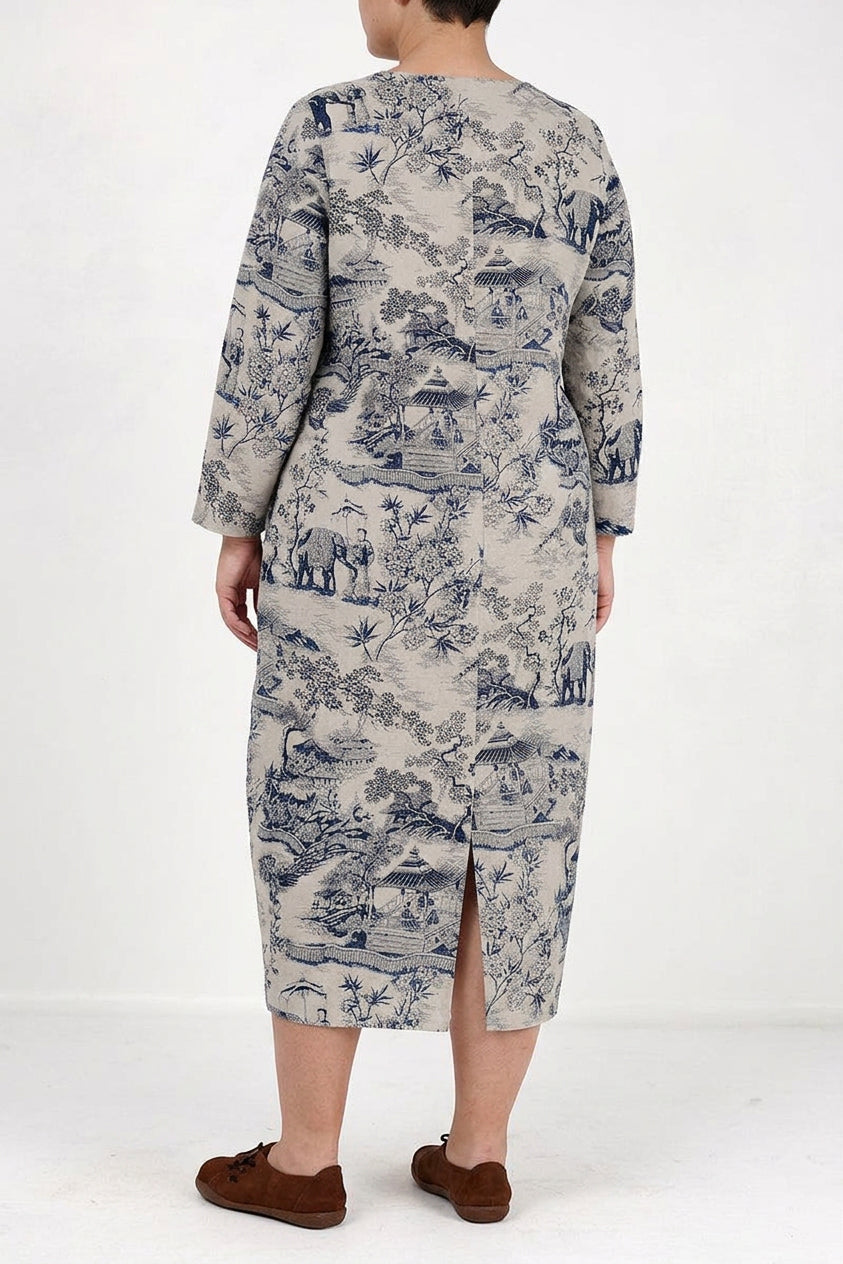 Odette - Robe Imprimée en Porcelaine