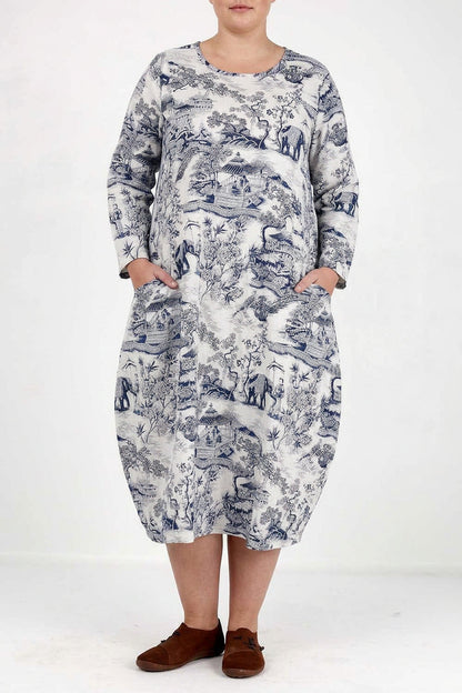 Odette - Robe Imprimée en Porcelaine
