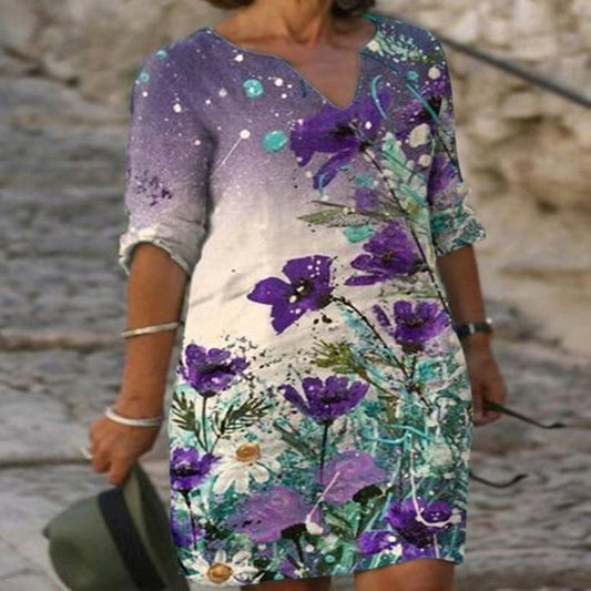 Robe Marlow à Col V : Élégance Printanière Fraîche