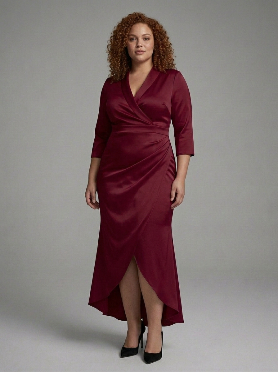 Isadora | Robe Midi à Manches Longues avec Fermeture Frontale