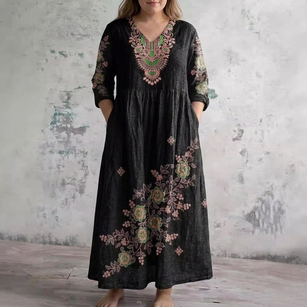 Harlow | Robe Maxi Élégance Brodée