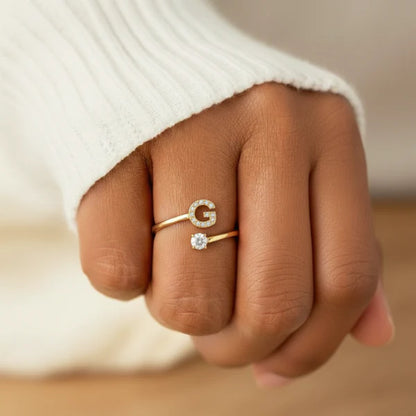 Bague Initiale Ajustable Minimaliste