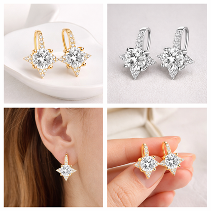 Boucles d'oreilles Étoiles Filantes en Moissanite