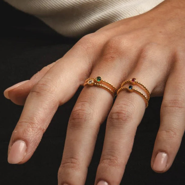 Bague Torsadée Pierre Raffinée