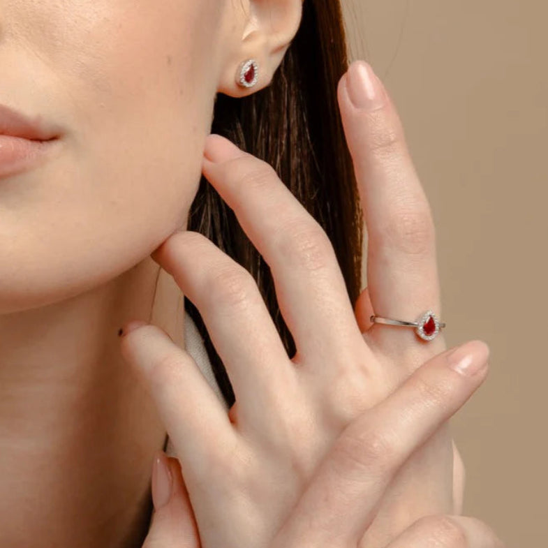 Bague Goutte Sertie de Zircons