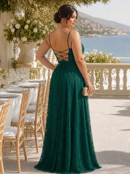 Noa | Robe Maxi en Dentelle à Bretelles Spaghetti