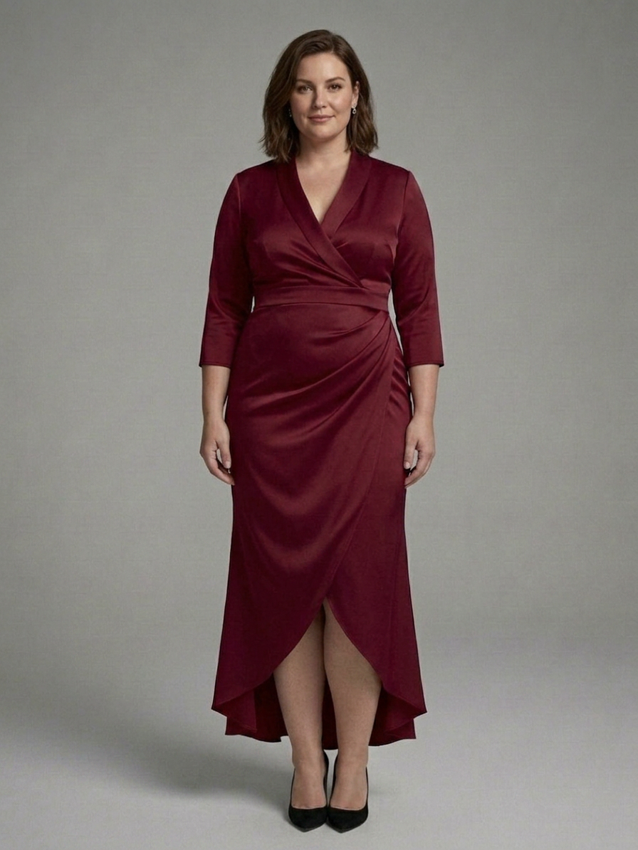 Isadora | Robe Midi à Manches Longues avec Fermeture Frontale