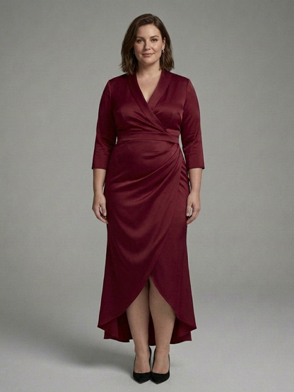 Isadora | Robe Midi à Manches Longues avec Fermeture Frontale