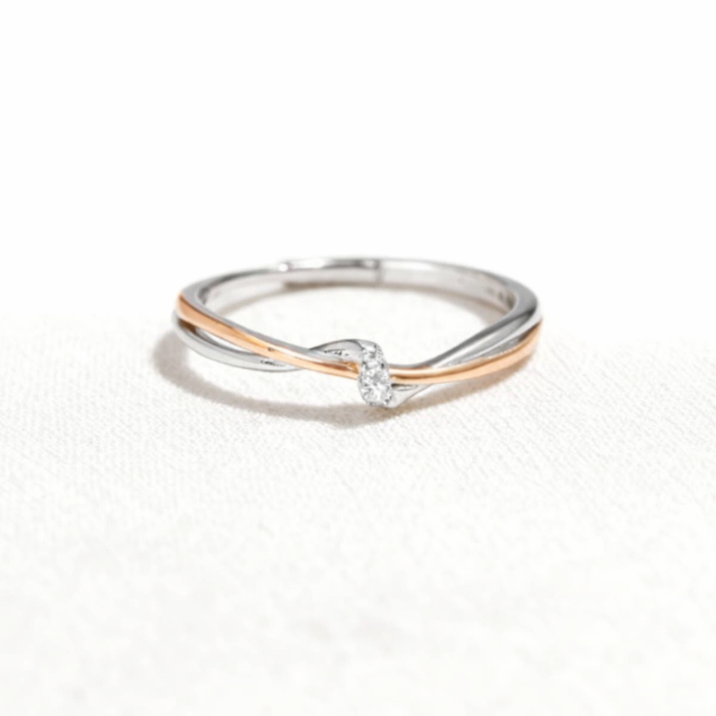 Bague Infinito bicolore avec pierre