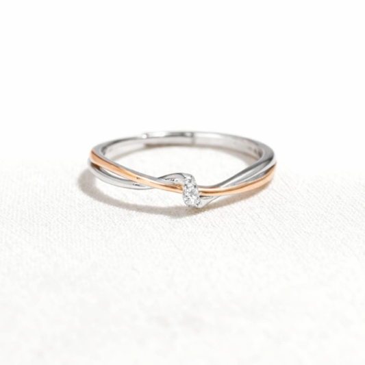 Bague Infinito bicolore avec pierre