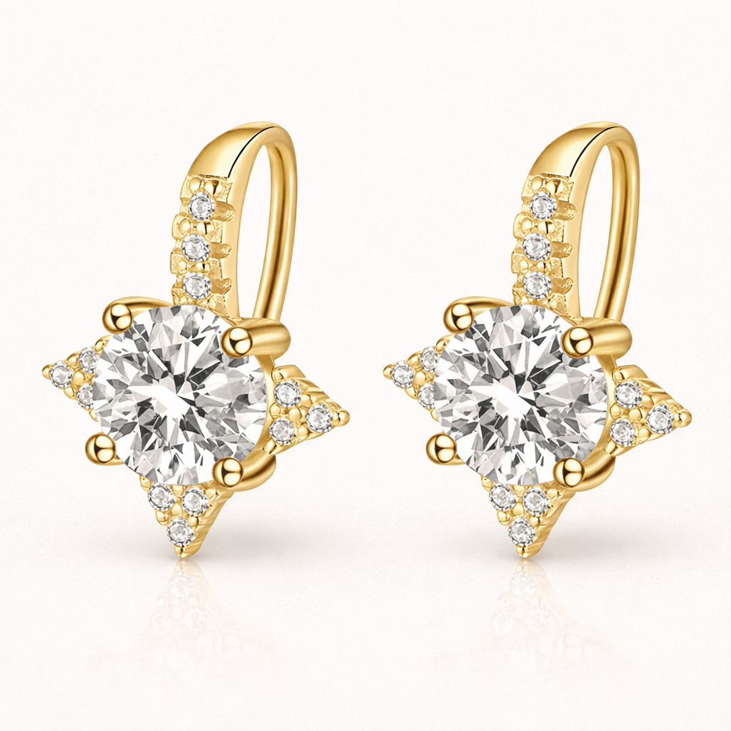 Boucles d'oreilles Étoiles Filantes en Moissanite