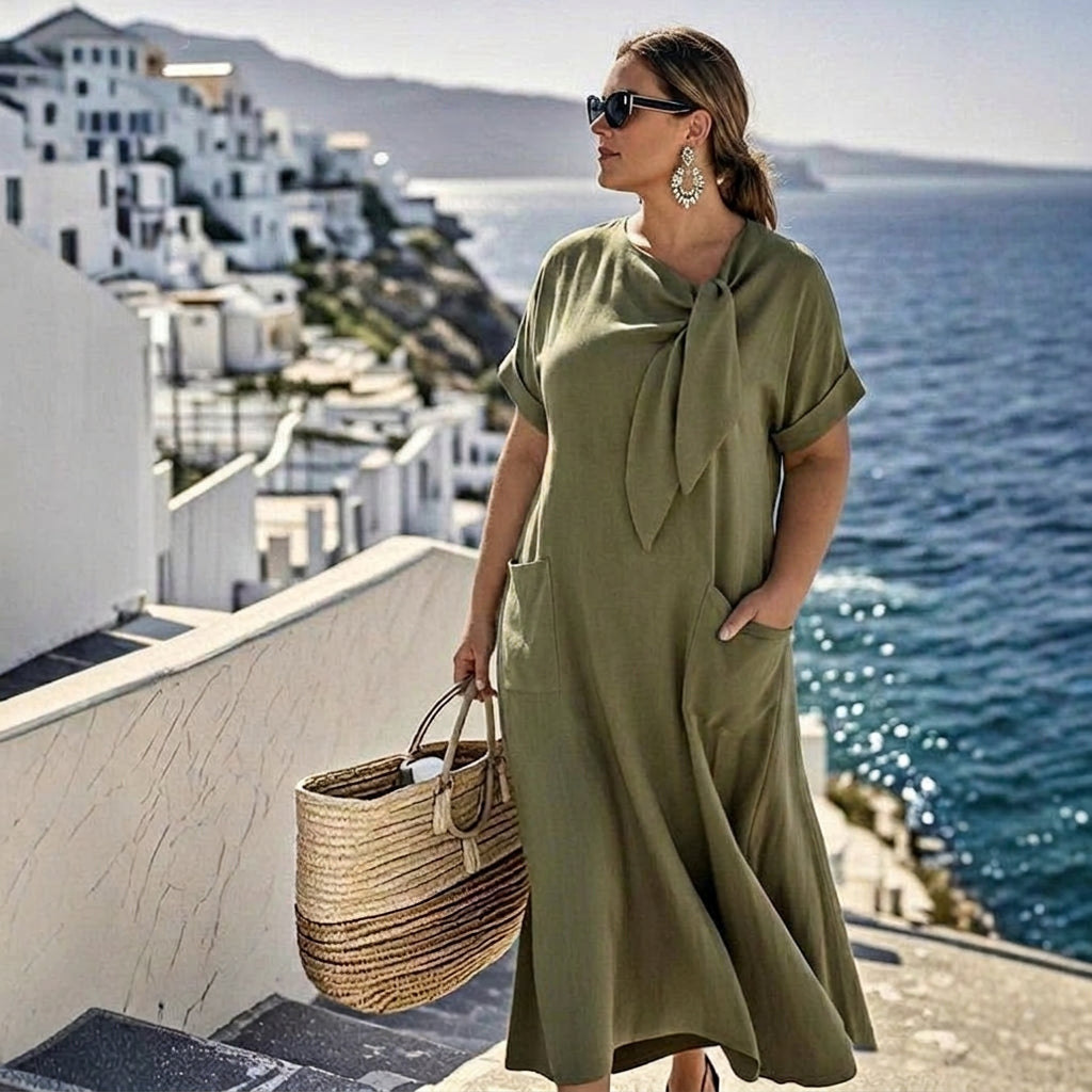 Robe Maxi Theodora avec Noeud : Élégance Quotidienne Sans Effort