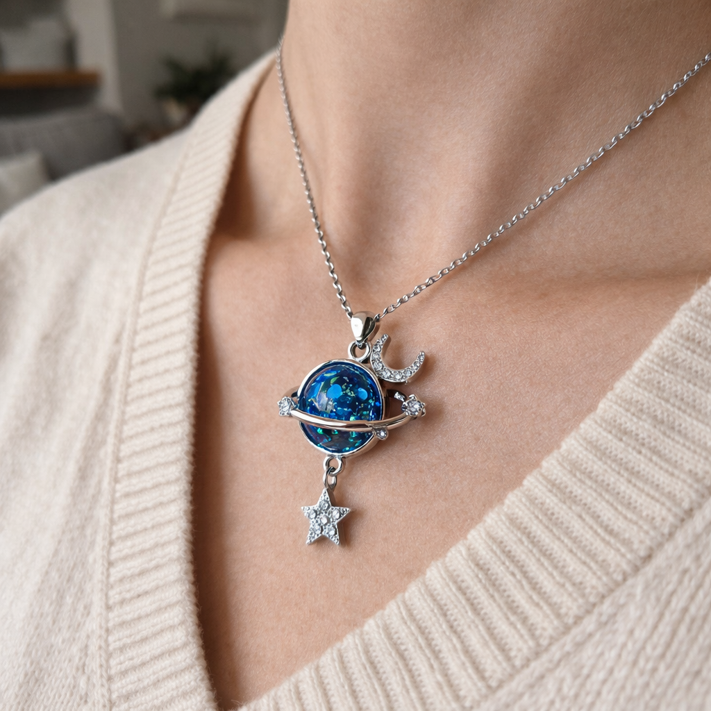 Collier Planète et Lune