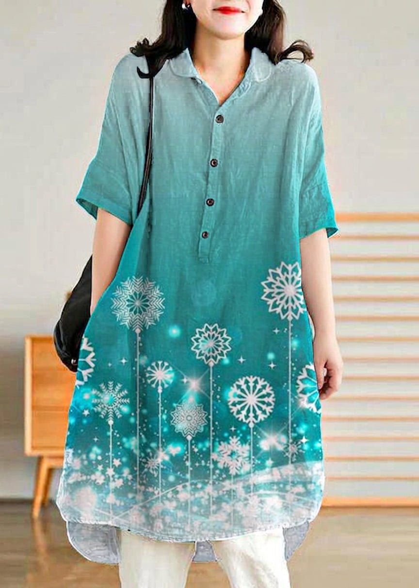 Sabine - Robe Chemise en Lin Vert Jade pour Femmes