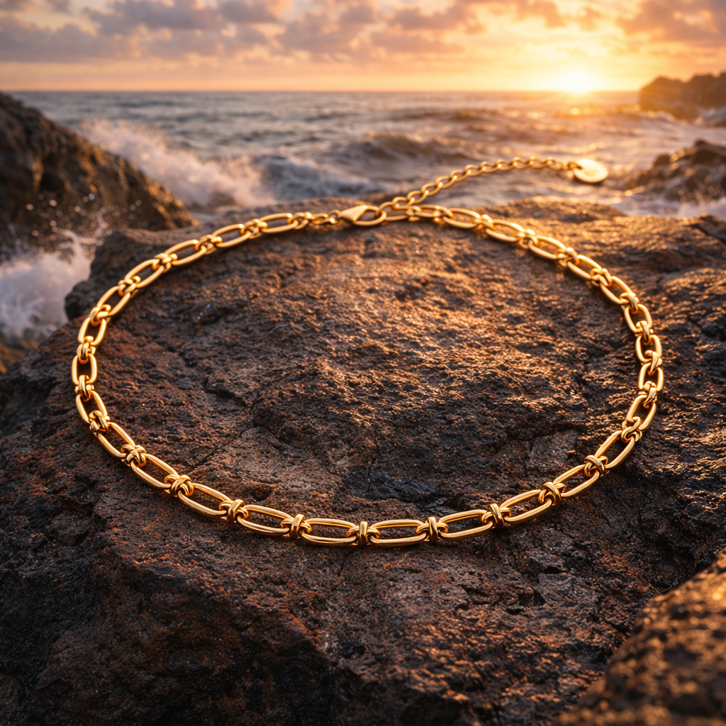 Collier Doré à Maillons Allongés