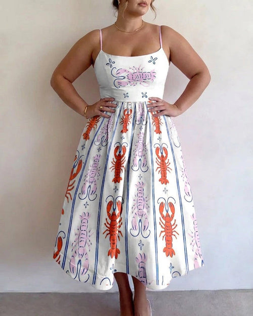 Thea | Robe Midi Fantaisie Côtière