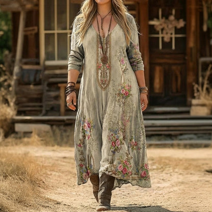 Camille | Robe décontractée à manches longues inspirée vintage