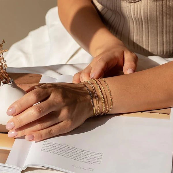 La Stack Parfaite | 6 Bracelets Fins à Superposer