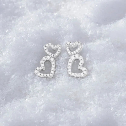 Boucles d’oreilles Double Cœur