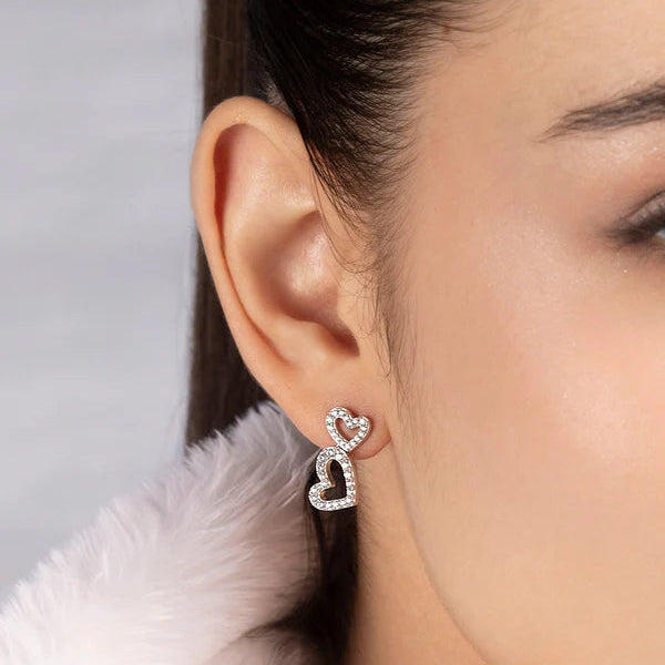 Boucles d’oreilles Double Cœur