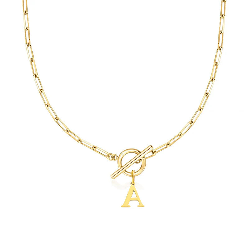 Collier Initiale Maille Trombone