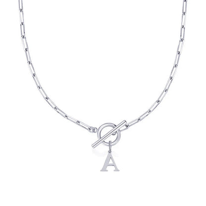 Collier Initiale Maille Trombone