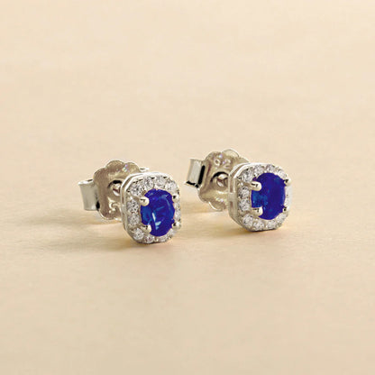 Boucles d'oreilles avec zircon ovale