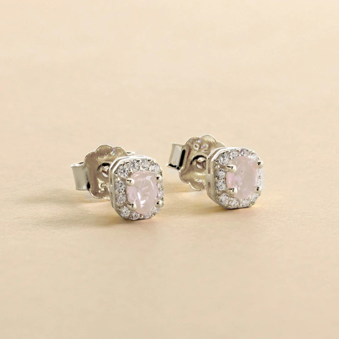 Boucles d'oreilles avec zircon ovale