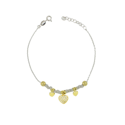 Bracelet pépites avec pendentifs en strass