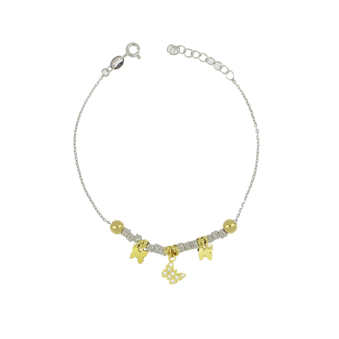 Bracelet pépites avec pendentifs en strass